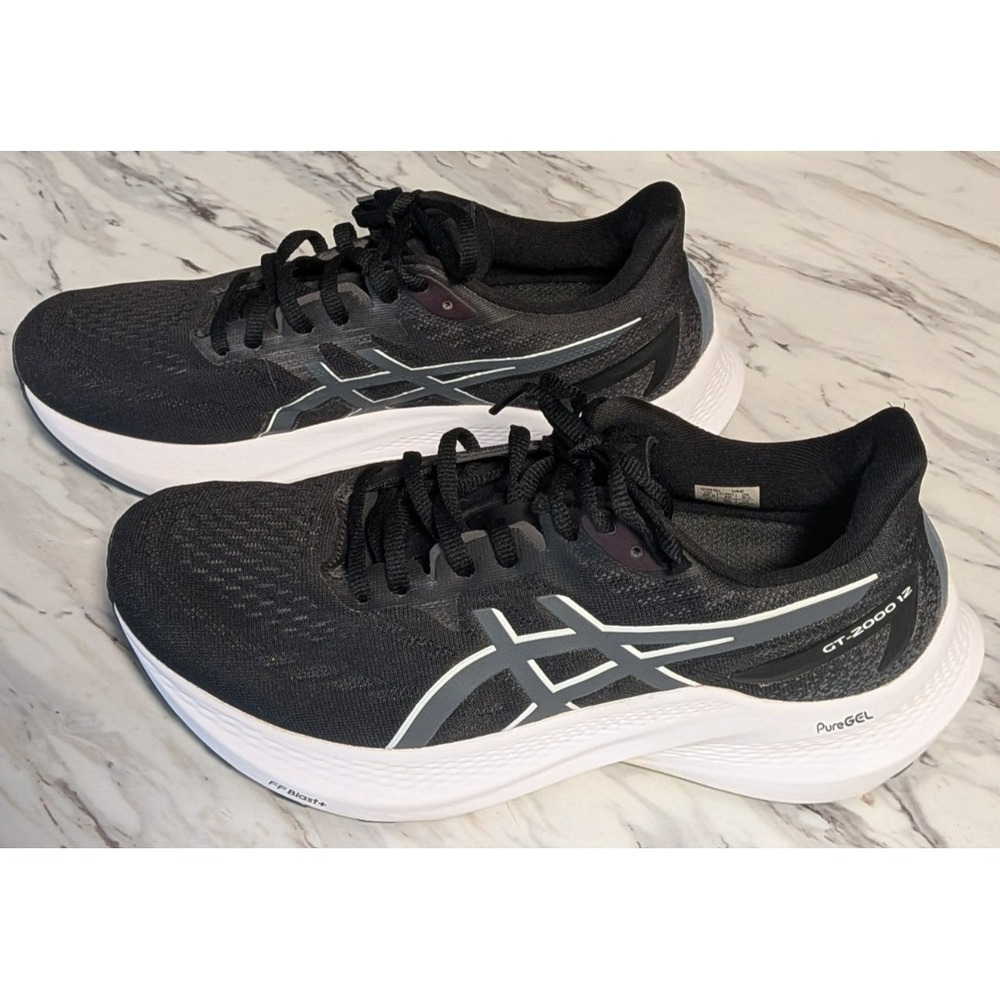 Asics GT-2000 12 Black and White Running Shoes Women's Size 8.5 Wide - Picture 2 of 12